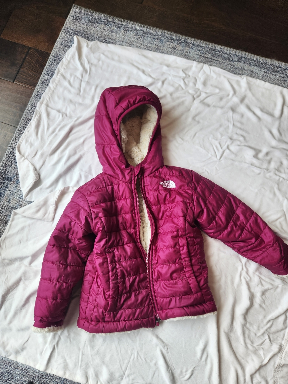 The North Face Mossbud Swirl Reversible Water Repellent Hooded Jacket
